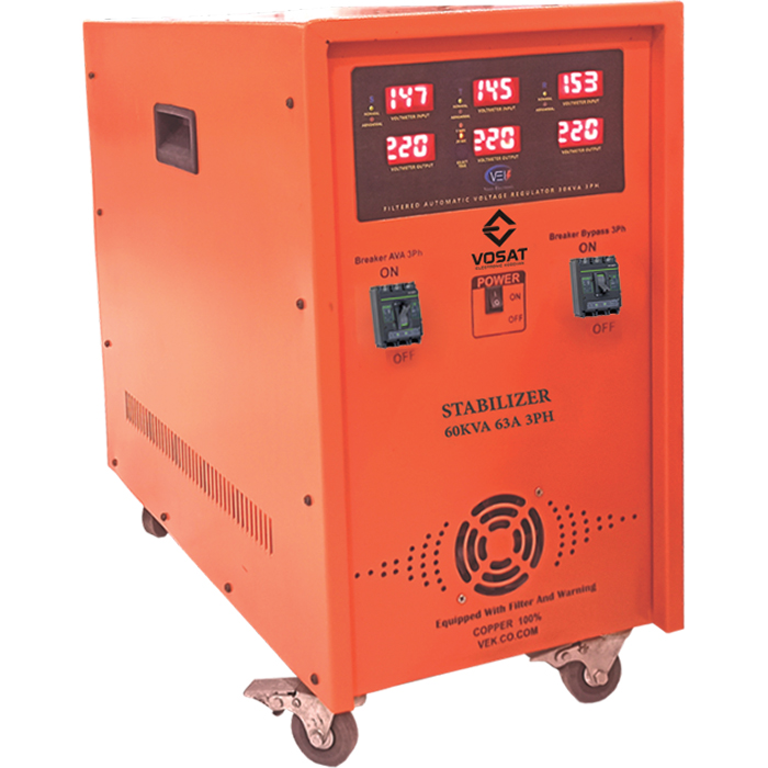  استابیلایزر,استابلایزر سه فاز,استابلایزر (stabilizer) ,ترانس سه فاز,استابلایزر (stabilizer) سه فاز 60KVA - 210A 